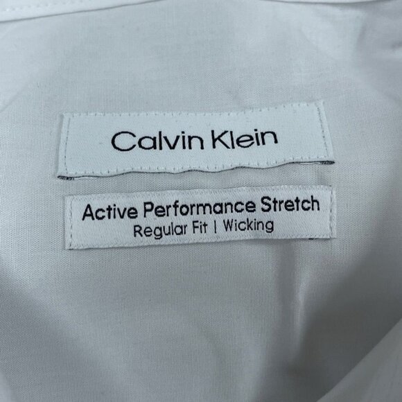 Calvin Klein White Active Performance Stretch Dress Shirt M a0966 - Picture 2 of 8